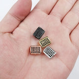WLYeeS CZ Geometry Pendant Copper Beads Micro-Inlay Crystal Loose Beads