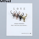 4pcs Cow Head Pendants Zircon Charm Copper beads Pave CZ Metal Loose beads