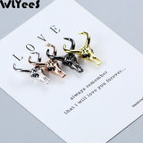 4pcs Cow Head Pendants Zircon Charm Copper beads Pave CZ Metal Loose beads