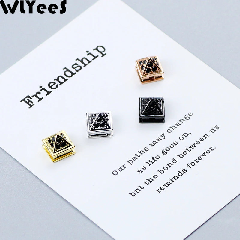 WLYeeS Tower Shape Charm Copper Rhinestone Spacer Beads for Jewelry Making