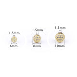 Micro Pave Crystal Round Space Loose Bead Charms Metal Copper Ball 10mm