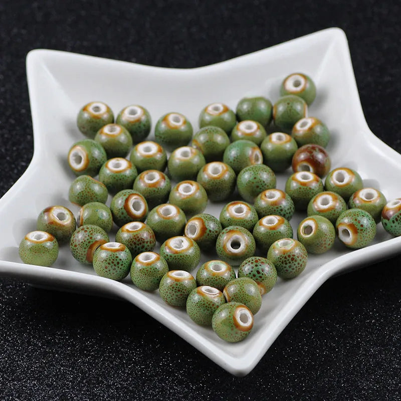 6-12mm Flower Glaze Ceramic Beads for Women Jewelry Bracelet DIY