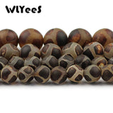 WLYeeS Tibetan Dzi Tortoise Shell Stone Round Bead 8/10/12mm 15'