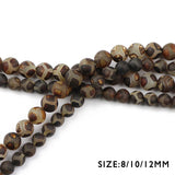 WLYeeS Tibetan Dzi Tortoise Shell Stone Round Bead 8/10/12mm 15'