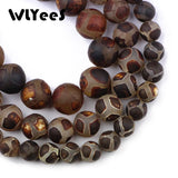 WLYeeS Tibetan Dzi Tortoise Shell Stone Round Bead 8/10/12mm 15'