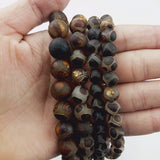 WLYeeS Tibetan Dzi Tortoise Shell Stone Round Bead 8/10/12mm 15'
