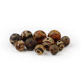 Tibetan Matte Dzi Eyes Stone Natural Carnelian Round 8-12mm Loose Beads