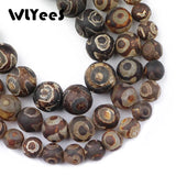 Tibetan Matte Dzi Eyes Stone Natural Carnelian Round 8-12mm Loose Beads