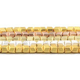 Matte Silver Rose Gold Plated Hematite Beads Natural Stone Geometric Loose Bead