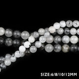 WLYeeS Rutilated Quartz Crystal Stone Round Loose Beads for Jewelry Making