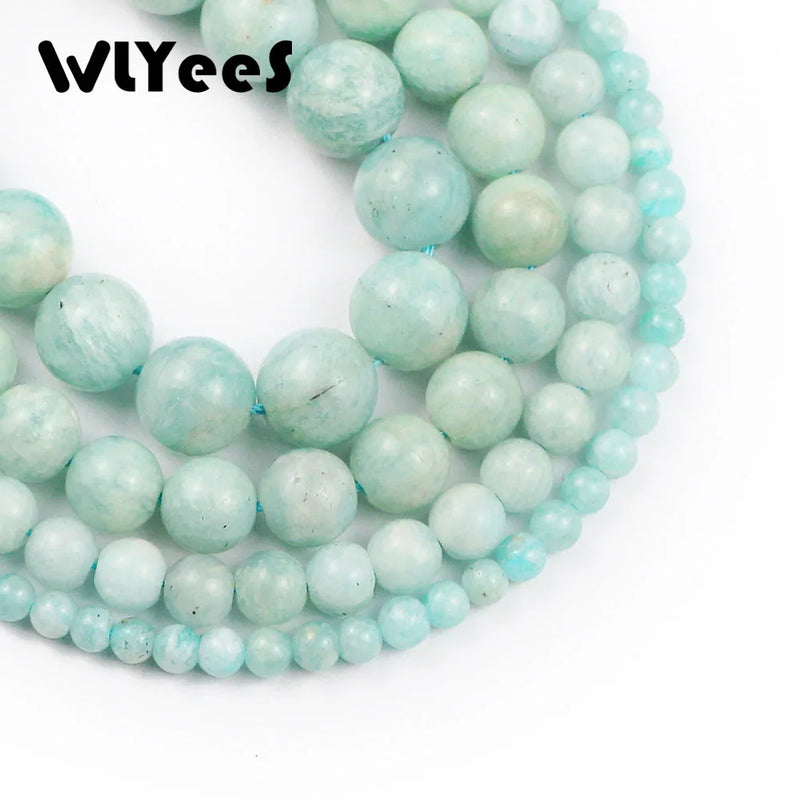 Peru Amazonite Round Loose Stone Beads 15'' 4/6/8/10mm