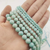 Peru Amazonite Round Loose Stone Beads 15'' 4/6/8/10mm