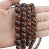 Natural Stone Tibetan Dzi Eyes Round Ball Loose Bead 8-12mm
