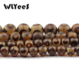 Natural Stone Tibetan Dzi Eyes Round Ball Loose Bead 8-12mm