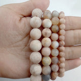 Natural Stone Matte Sun Stone Round ball 6/8/10/12MM Loose bead