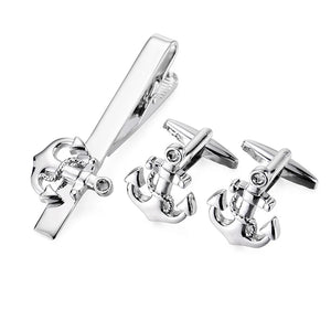 High-End Anchor Tie Clip Cufflinks Men French Cufflinks Set
