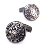 Crystal Cufflinks with Retro Pattern for French Men's Shirt