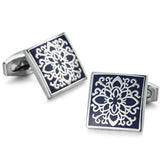 High Carved Square Pattern Retro Cufflinks