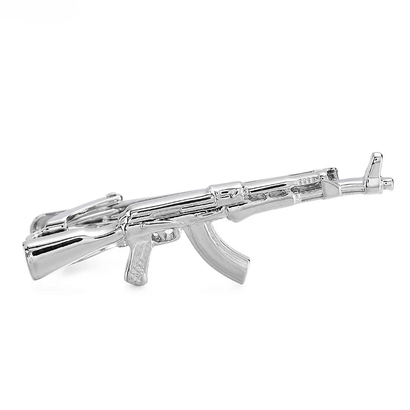 Combat Machine Gun Tie Clip Men's Silvery Gun Tie Clip