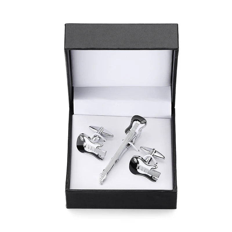 French Violin Cufflinks Gift Box Set for Stylish Musicians