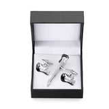 French Violin Cufflinks Gift Box Set for Stylish Musicians