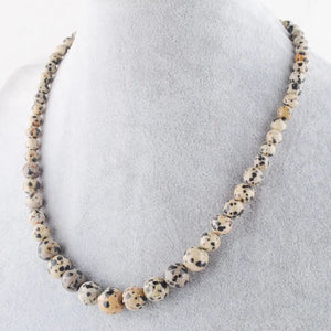 Purple Crystal Dream Agates Round Beads Necklace 17.5"