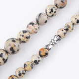 Purple Crystal Dream Agates Round Beads Necklace 17.5"