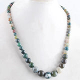 Purple Crystal Dream Agates Round Beads Necklace 17.5"