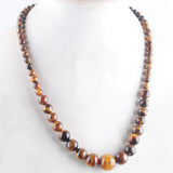 Purple Crystal Dream Agates Round Beads Necklace 17.5"