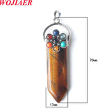 7 Chakra Crystal Stone Sword Pendant Necklace
