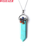 7 Chakra Crystal Stone Sword Pendant Necklace
