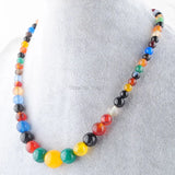 Multicolor Agate Gem Stone Necklace 17.5 Inches