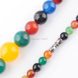 Multicolor Agate Gem Stone Necklace 17.5 Inches