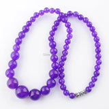 Purple Jades Gem Stone Necklace 17.5 Inches F3023