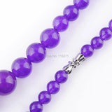 Purple Jades Gem Stone Necklace 17.5 Inches F3023