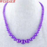 Purple Jades Gem Stone Necklace 17.5 Inches F3023