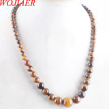 Tigers Eye Round Beads Necklace 17.5 Inches F3020