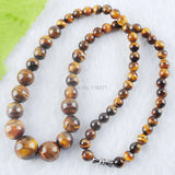 Tigers Eye Round Beads Necklace 17.5 Inches F3020