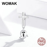 925 Silver Halloween Ghost Charm Cross Beads for Bracelet Pendant DIY Jewelry