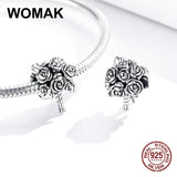 925 Sterling Silver Bridal Bouquet Charm Beads for Bracelet Bangle