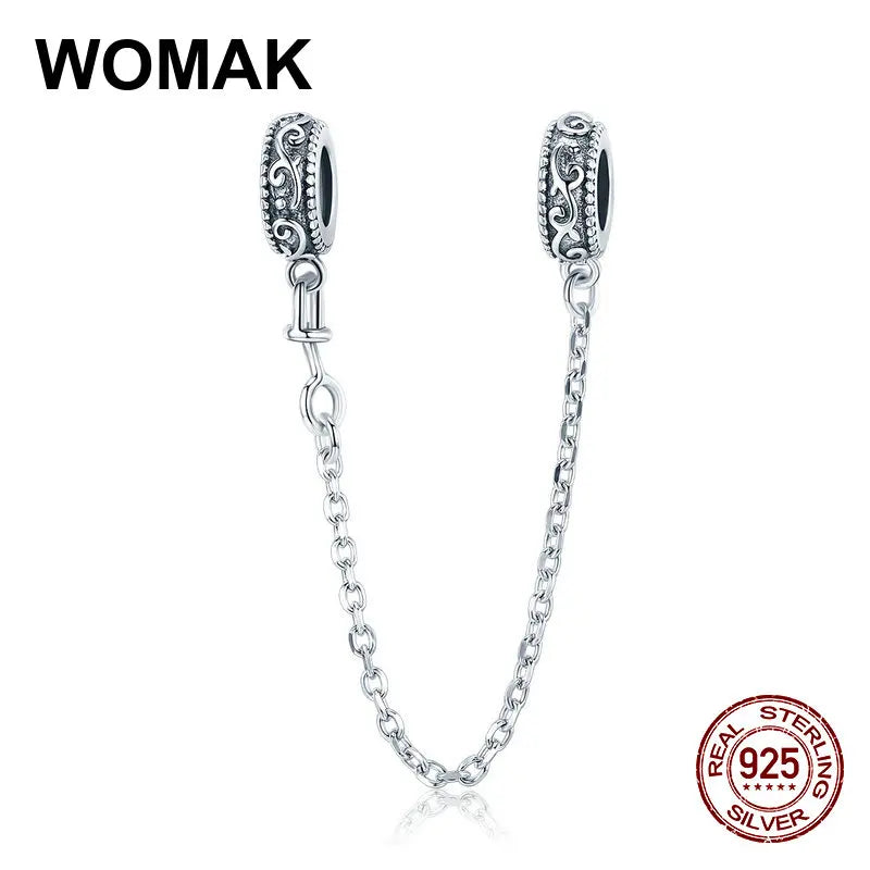 925 Silver Vine Safety Chain for Bracelet Charm DIY