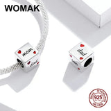 925 Sterling Silver Love Dice Charm Bracelet Beads DIY Jewelry Pendant