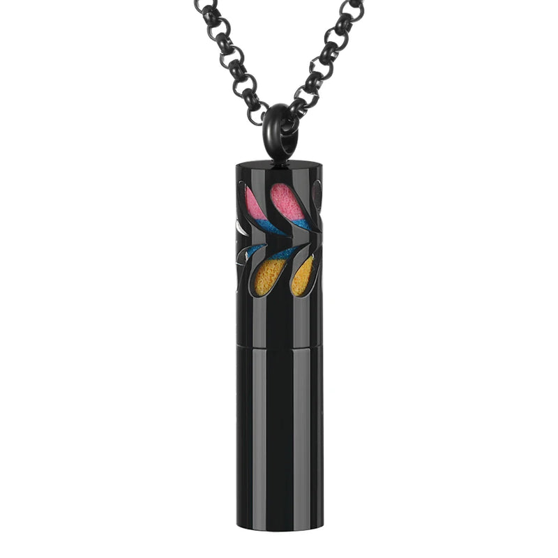 Perfume Bottle Pendant Necklace Stainless Steel Diffuser Aromatherapy Locket