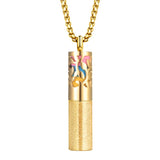 Perfume Bottle Pendant Necklace Stainless Steel Diffuser Aromatherapy Locket
