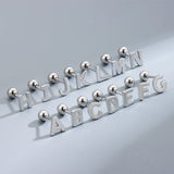925 Silver Minimalist 26 Letters Stud Earrings Initials Ear S