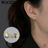 925 Silver Round Hoop Earrings for Women Retro 18k Ear Buckle Gift