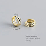 925 Silver Round Hoop Earrings for Women Retro 18k Ear Buckle Gift