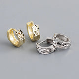 925 Silver Round Hoop Earrings for Women Retro 18k Ear Buckle Gift