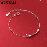925 Sterling Silver Love Heart Beads Bracelet&Bangle Women Daughter