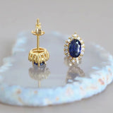 14k Plated 925 Sterling Silver Pave Crystal Zircon Stud Earrings For Women
